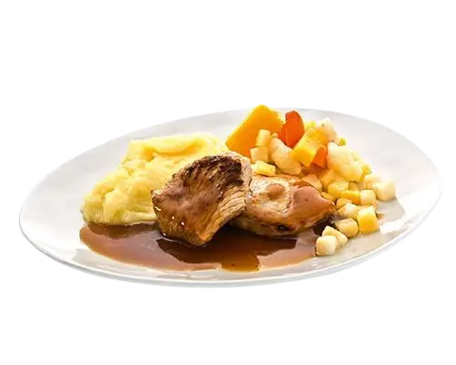 Schweinebraten mit Kartoffelpüree von Meiks Catering München